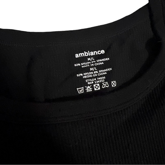 AMBIANCE • Women’s Black Ribbed Cropped Scoop Neck Tank Top - Picture 5 of 8
